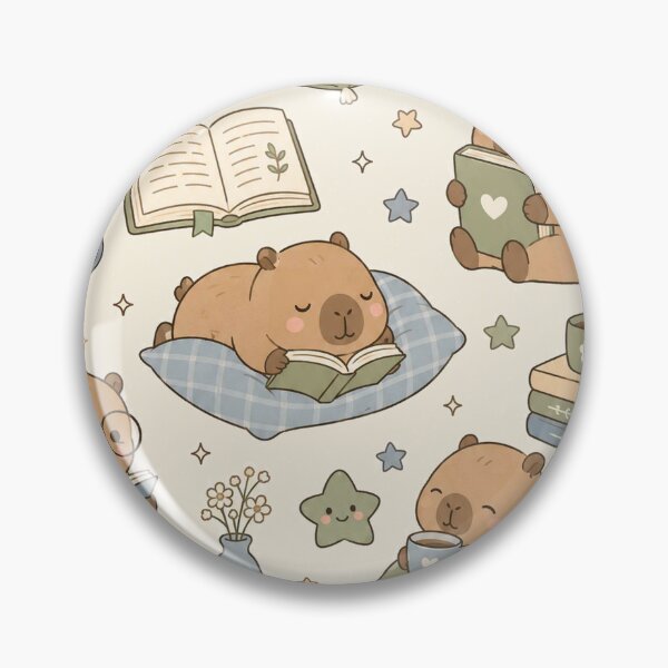 Item preview, Capybara Reading Pattern designed and sold by Soft Berry Studio.
