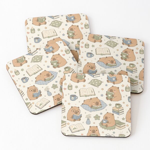 Item preview, Capybara Reading Pattern designed and sold by Soft Berry Studio.