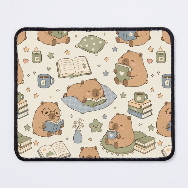 Item preview, Capybara Reading Pattern designed and sold by Soft Berry Studio.