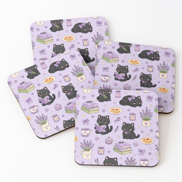 Item preview, Black Cat Lavender Pattern designed and sold by Soft Berry Studio.