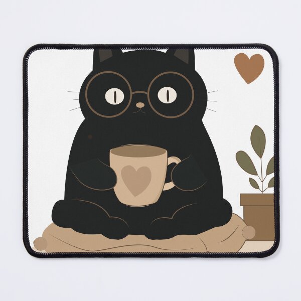 Item preview, Black Cat and Coffee Cute Minimalist Vector Collection Set designed and sold by TatinkaArtskill.