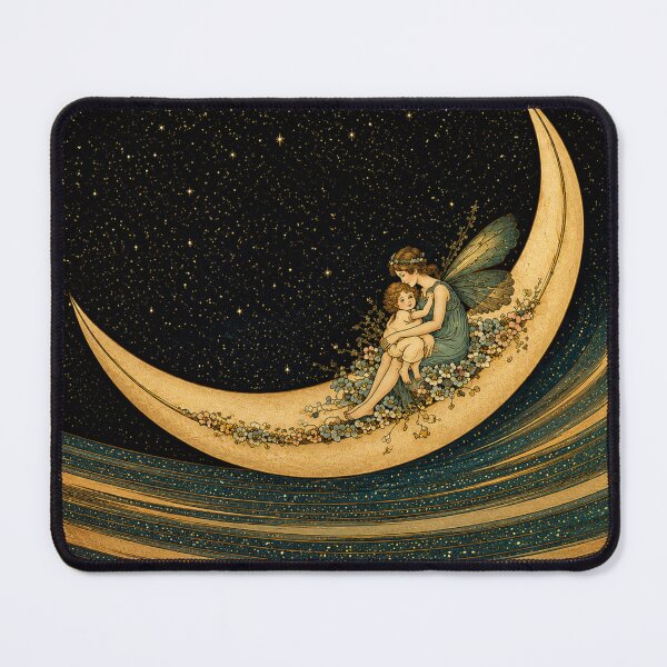 Item preview, Fairyland Moonboat - Ida Rentoul Outhwaite - Vintage Fairy Moon Illustration Celestial Wall Art for Fantasy Lovers designed and sold by RickE.