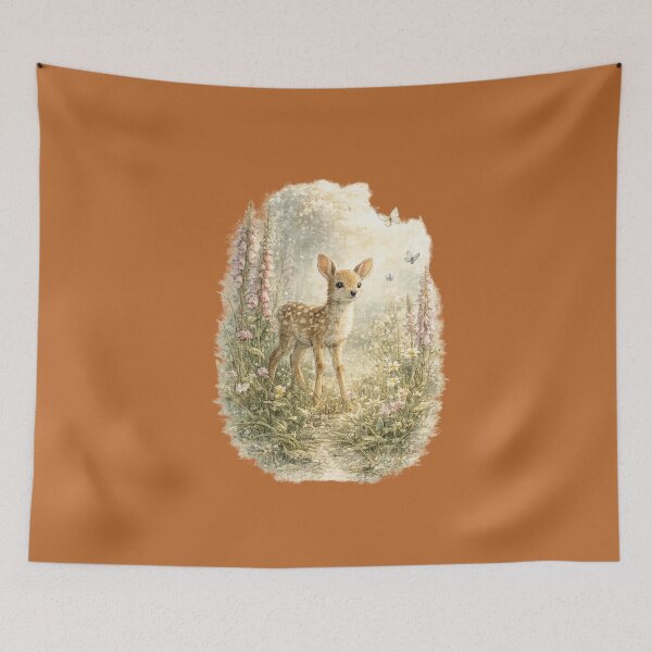 Item preview, Woodland Fawn Watercolor | Baby Deer in Wildflowers | Cottagecore Forest Animal | Nature Illustration | Deer Lover Gift designed and sold by MagicMakerPh⭐⭐⭐⭐⭐.