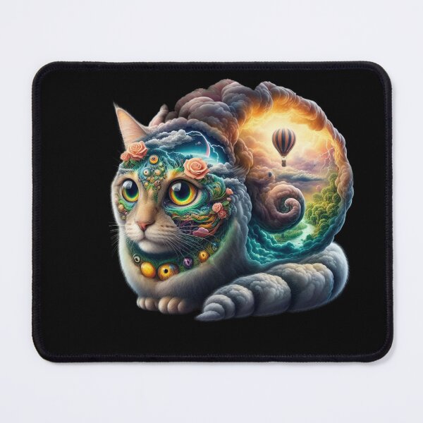 Item preview, Subconscious Journey – Psychedelic Snail Cat and River Valley designed and sold by LujziWorld.