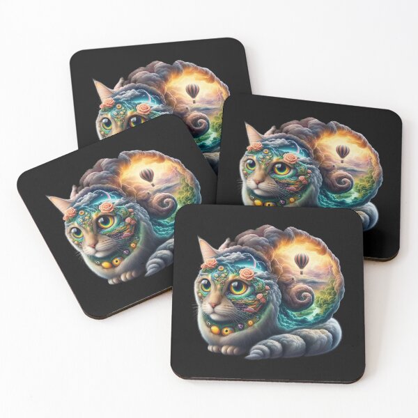 Item preview, Subconscious Journey – Psychedelic Snail Cat and River Valley designed and sold by LujziWorld.