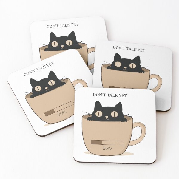 Item preview, Black Cat and Coffee Cute Minimalist Vector Collection Set designed and sold by TatinkaArtskill.