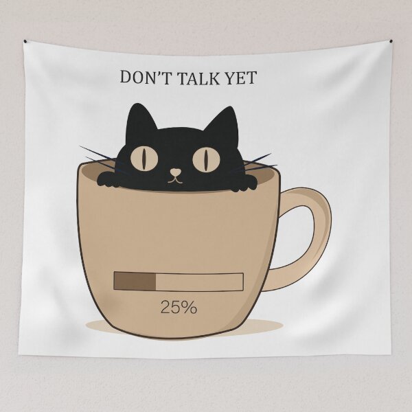 Item preview, Black Cat and Coffee Cute Minimalist Vector Collection Set designed and sold by TatinkaArtskill.