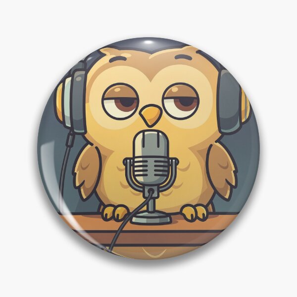 Item preview, Owl Late-Night Radio DJ Funny Art designed and sold by PictorialWhimsy.