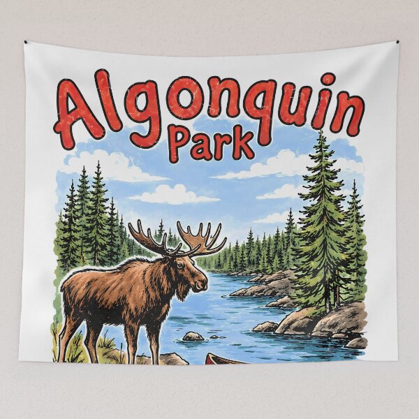 Item preview, Algonquin Park Canada Lake Cute Moose designed and sold by HowToCanadian.