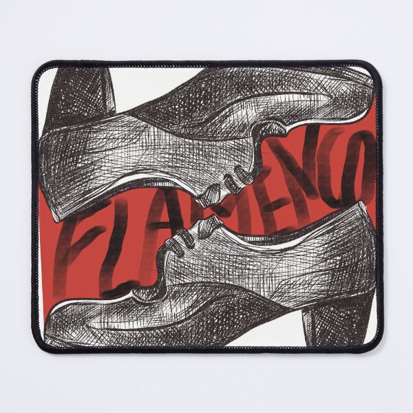Item preview, Flamenco Shoes – bold hand‑drawn sketch on red designed and sold by WorldOFaMillion.