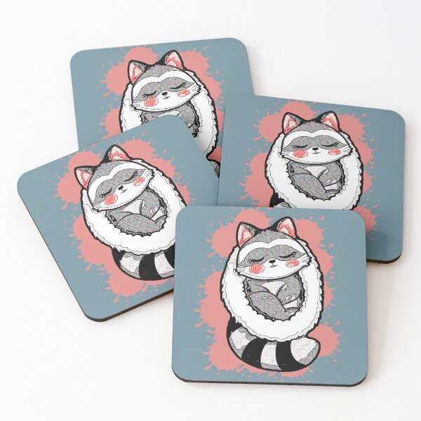 Item preview, Kawaii Sleeping Raccoon Cozy Cute Animal designed and sold by AstronautMerch.