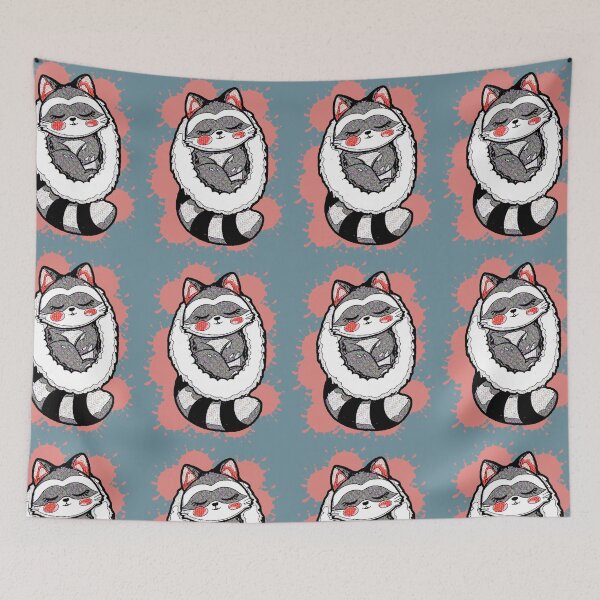 Item preview, Kawaii Sleeping Raccoon Cozy Cute Animal designed and sold by AstronautMerch.