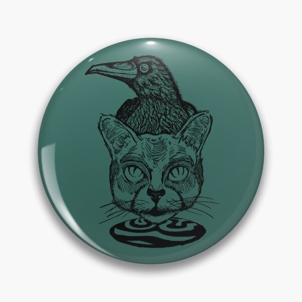 Item preview, Simple Retro Cat and Crow Art | Vintage Animal Sketch Design designed and sold by Half Mess.
