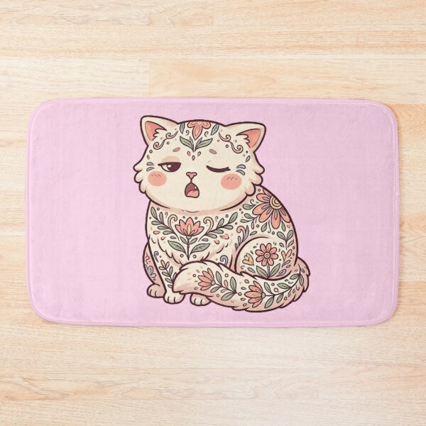 Item preview, Cute Floral Cat Whimsical Flower Illustration designed and sold by Iampoji.
