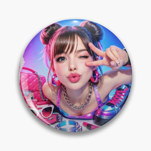 Item preview, Trendy Girl Making Peace Sign Pop Art Sticker designed and sold by CreativeLarysa.