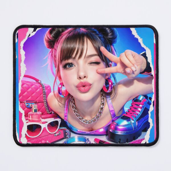 Item preview, Trendy Girl Making Peace Sign Pop Art Sticker designed and sold by CreativeLarysa.