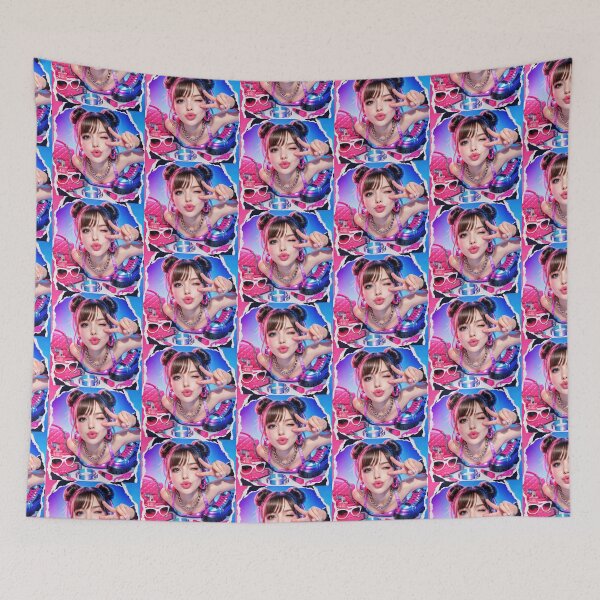 Item preview, Trendy Girl Making Peace Sign Pop Art Sticker designed and sold by CreativeLarysa.