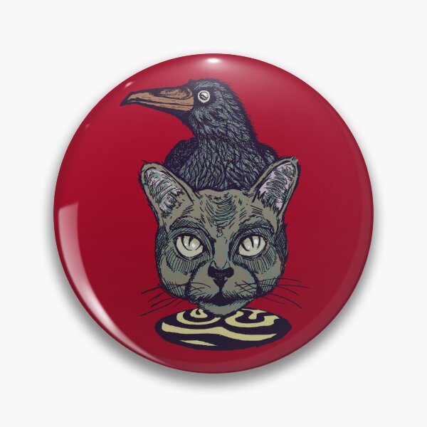 Item preview, Simple Retro Cat and Crow Art | Vintage Animal Sketch Design designed and sold by Half Mess.