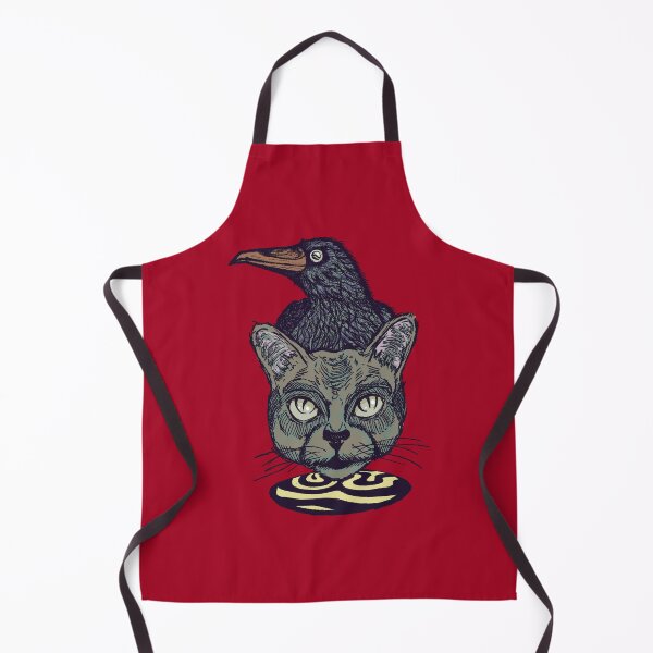 Item preview, Simple Retro Cat and Crow Art | Vintage Animal Sketch Design designed and sold by Half Mess.