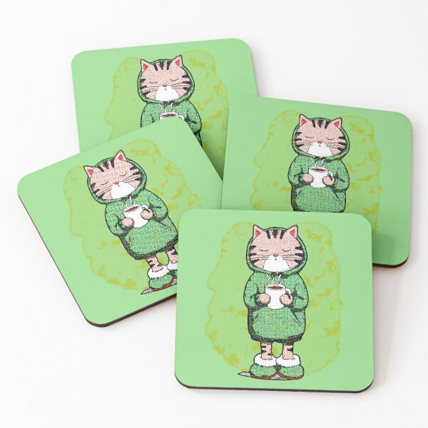 Item preview, Gato Kawaii con Cafe Sudadera Cozy Tabby designed and sold by AstronautMerch.