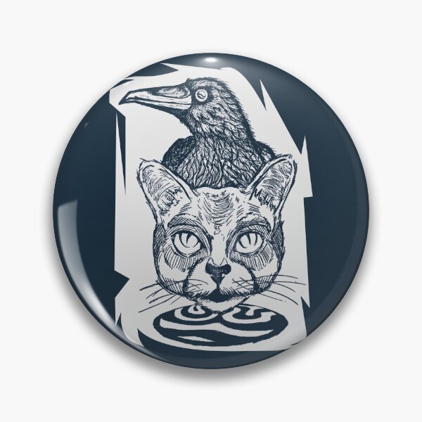 Item preview, Copy of Simple Retro Cat and Crow Art | Vintage Animal Sketch Design designed and sold by Half Mess.