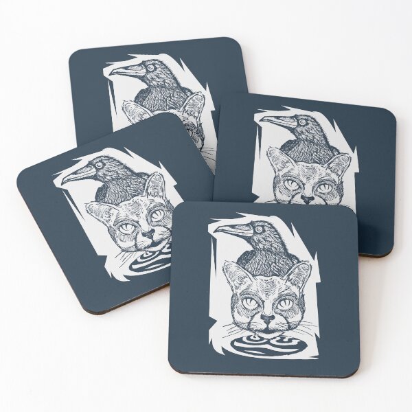 Item preview, Copy of Simple Retro Cat and Crow Art | Vintage Animal Sketch Design designed and sold by Half Mess.