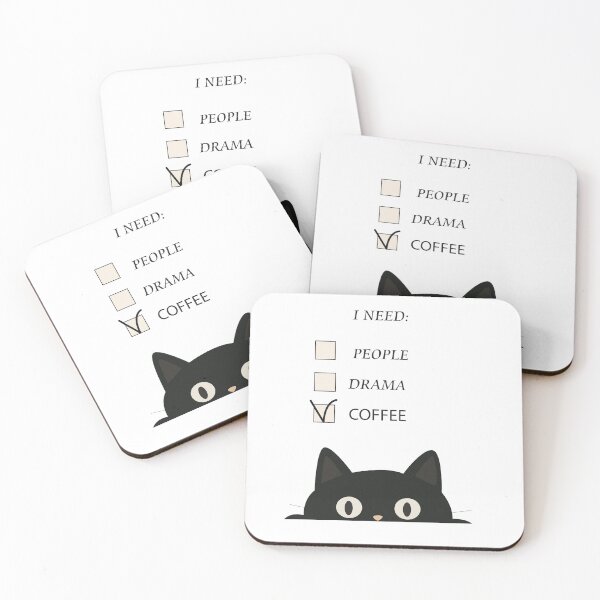 Artikelvorschau, Schwarze Katze und Kaffee – Niedliche minimalistische Vektor-Kollektion entworfen und verkauft von TatinkaArtskill.