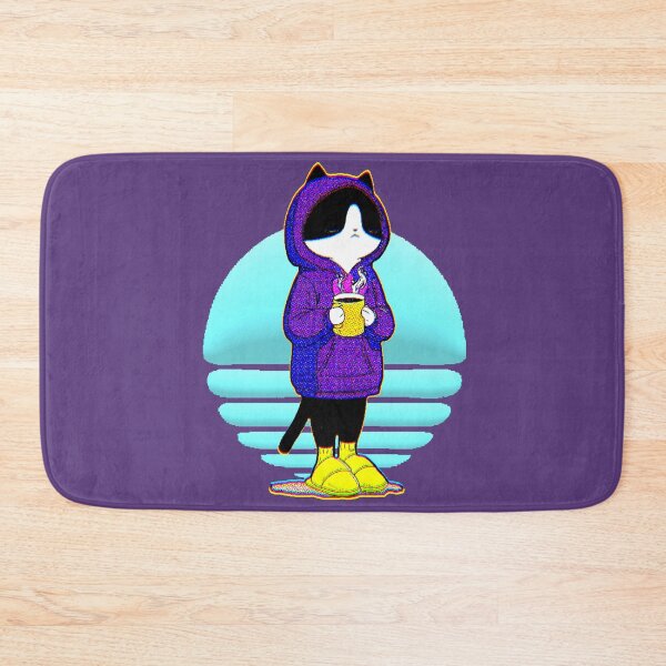 Item preview, Kawaii Tuxedo Cat Cafe Hoodie Purple Cozy designed and sold by AstronautMerch.