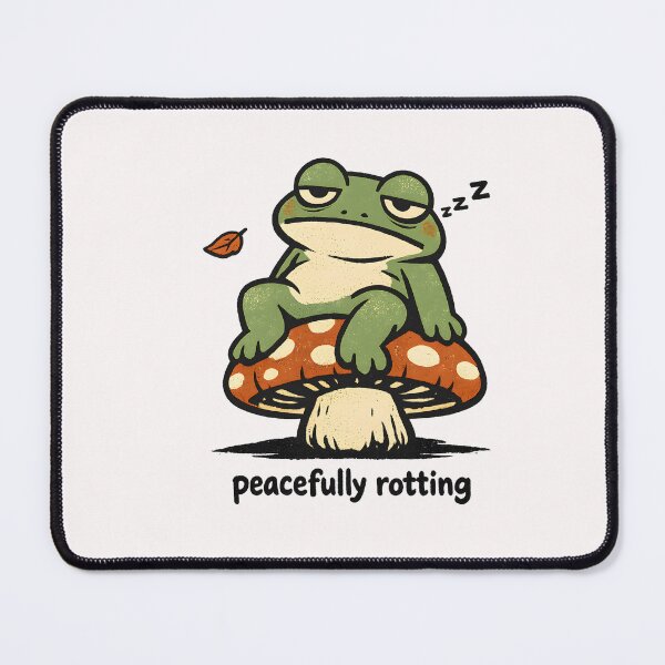Item preview, Frog Cottagecore - Peacefully Rotting | Cozy Meme designed and sold by BeanToePets.
