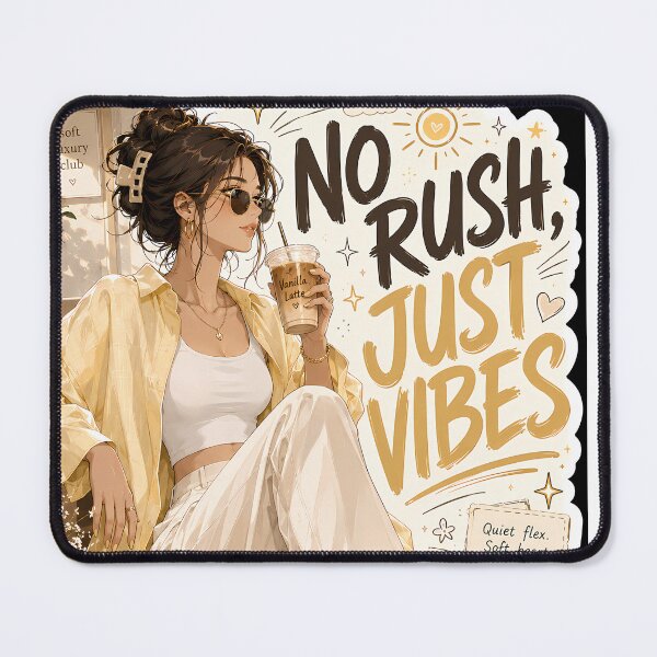 Item preview, No Rush Just Vibes Butter Yellow Aesthetic Sticker designed and sold by vibeartstudio99.