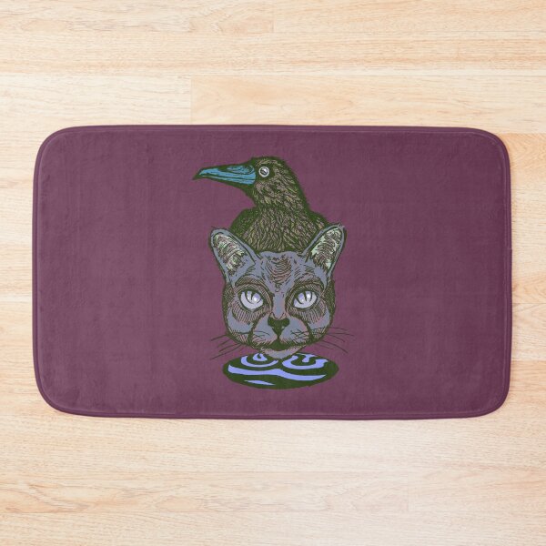 Item preview, Simple Retro Cat and Crow Art | Vintage Animal Sketch Design designed and sold by Half Mess.