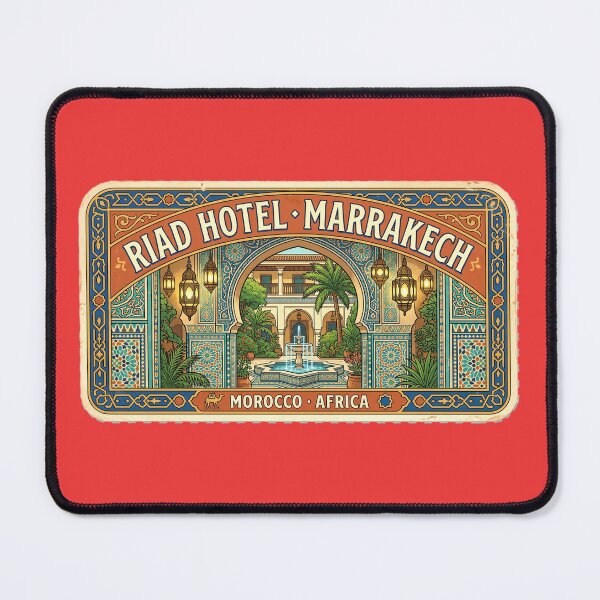 Item preview, Marrakech Morocco Riad Hotel Vintage Label  designed and sold by Modefissi.