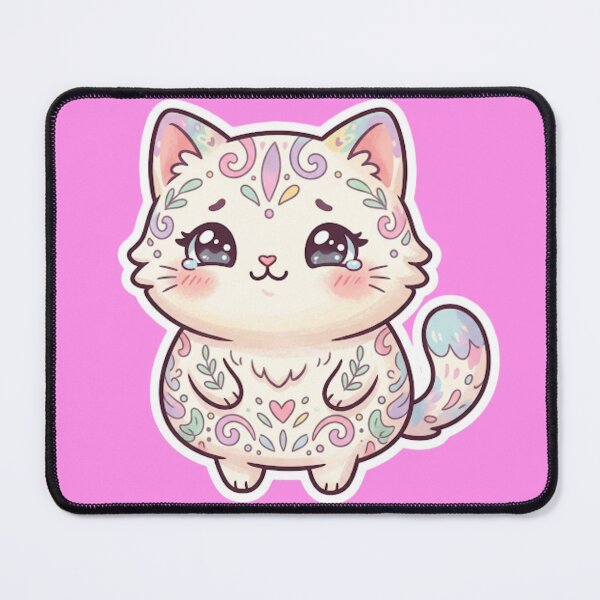 Item preview, Cute Pastel Kawaii Kitten Mandala Art designed and sold by Iampoji.