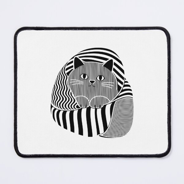 Item preview, Op Art Striped Cat Abstract Kitty Lover Design designed and sold by AntiqueImages.