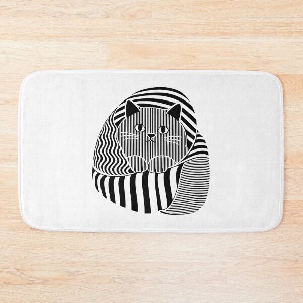 Item preview, Op Art Striped Cat Abstract Kitty Lover Design designed and sold by AntiqueImages.