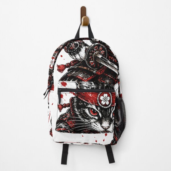 Item preview, Neko Samurai Cat - Bushido Warrior with Katana & Red Sakura Art designed and sold by SupernovaNote.