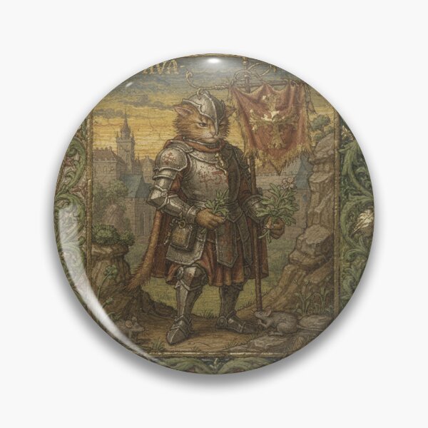 Item preview, Medieval Cat Crusader Home From the Catnip Wars Manuscript Art designed and sold by PictorialWhimsy.