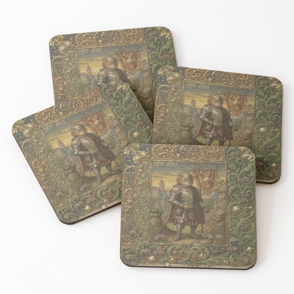 Item preview, Medieval Cat Crusader Home From the Catnip Wars Manuscript Art designed and sold by PictorialWhimsy.