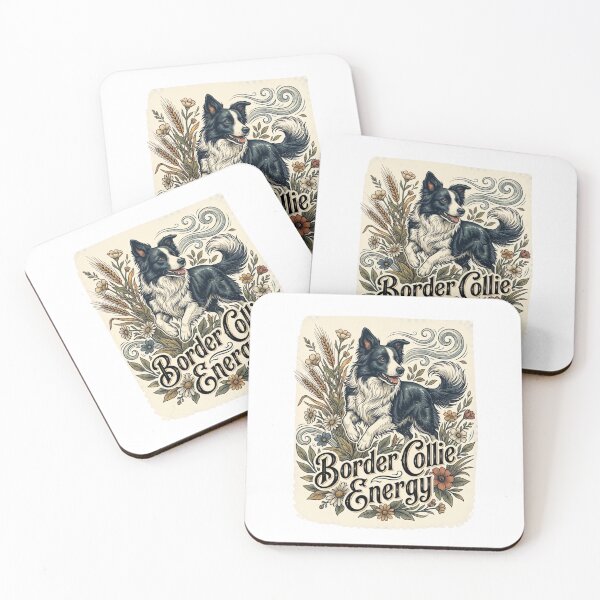 Item preview, Border Collie Energy Vintage Botanical Illustration designed and sold by urbinet.