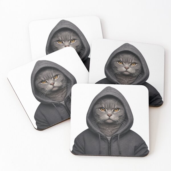 Item preview, Urban cat, hood up, eyes glowing designed and sold by No-No-Name.