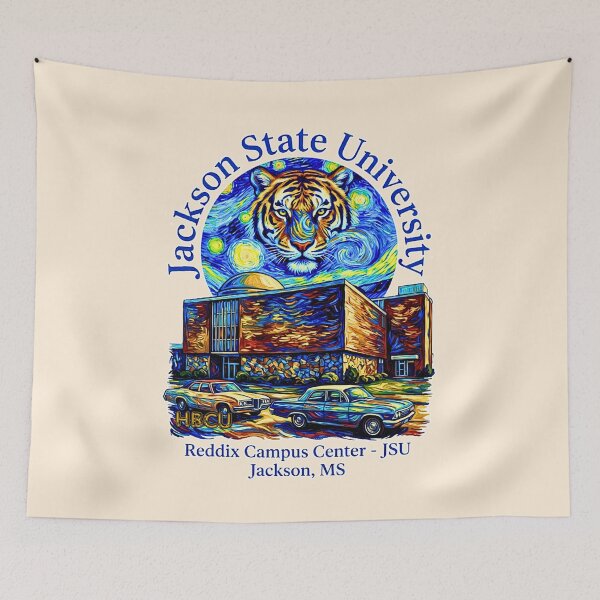Item preview, Post-Impressionist JSU Reddix Campus Center Art designed and sold by EvergreenPark - Tee Studio.