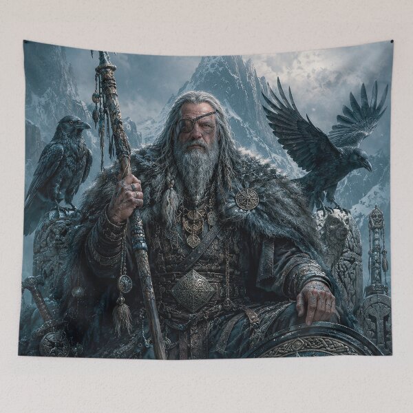 Item preview, One-Eyed Odin Among Ravens and Frostbeaks designed and sold by MarlicShop.