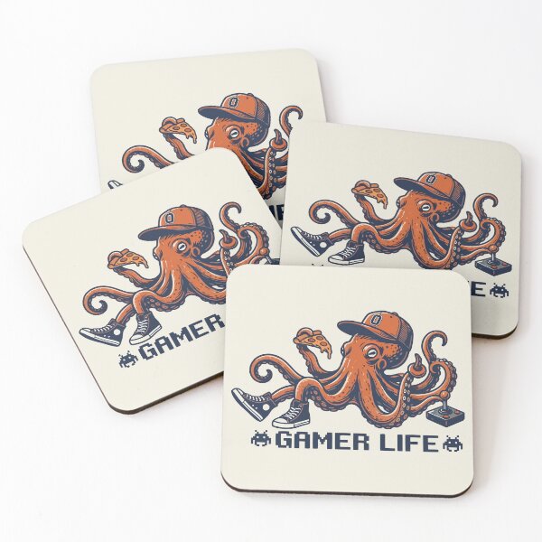 Item preview, Retro Gamer Life Octopus Playing Arcade Game designed and sold by Amir Faysal.