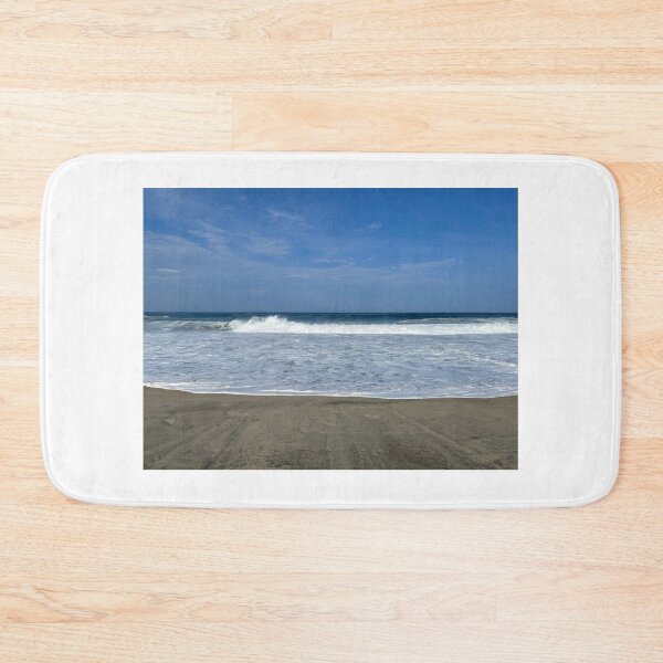 Item preview, White wave pattern on dark sandy beach designed and sold by Art of Momenz.