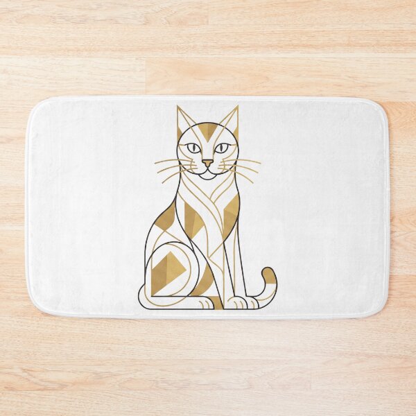 Item preview, Art Deco Cat Mascot designed and sold by Modern Mascot Archive.