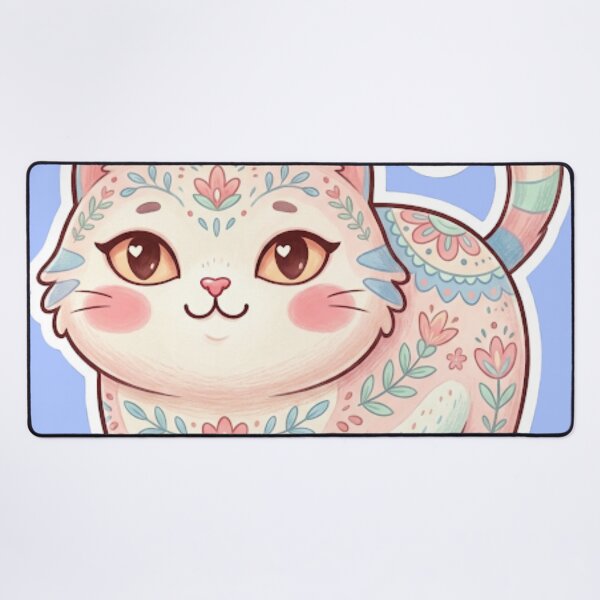 Item preview, Cute Pastel Floral Cat Kawaii Illustration designed and sold by Iampoji.