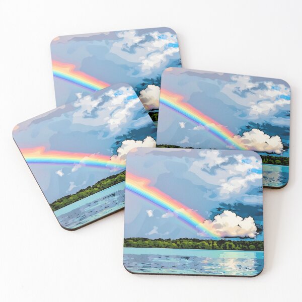 Item preview, Rainbow over the Lake designed and sold by tomorrowsart.
