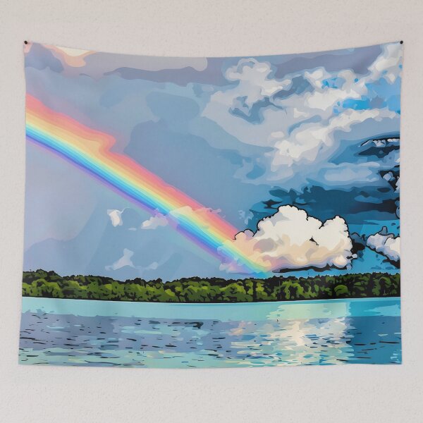 Item preview, Rainbow over the Lake designed and sold by tomorrowsart.