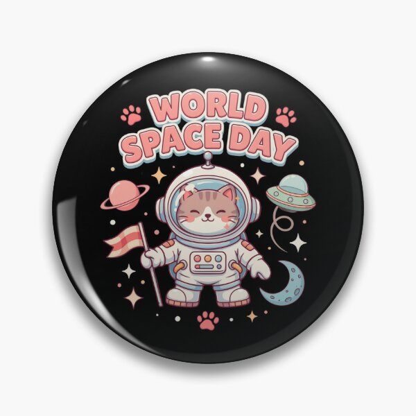 Item preview, World Space Day Kawaii Cat Astronaut — Cute Space Cat UFO Planet T-Shirt V1 designed and sold by DarylWelsh2024.
