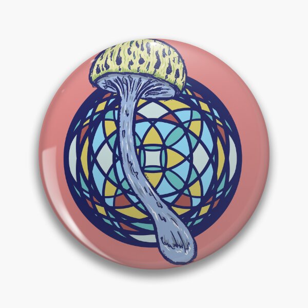 Artikelvorschau, Illustration eines abgefahrenen Pilzes | Heilige Geometrie auf einem psychedelischen Festival entworfen und verkauft von Half Mess.